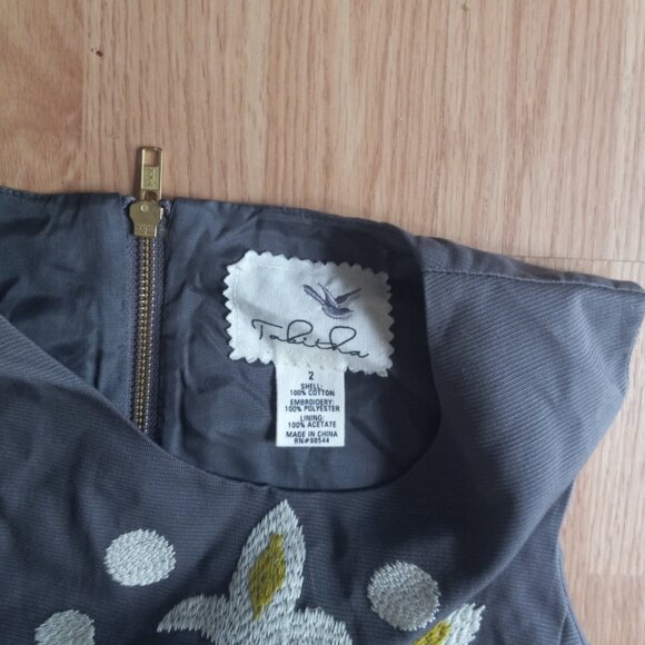 Tabitha Gray Grey Print Dress Size 2 - Picture 5 of 5